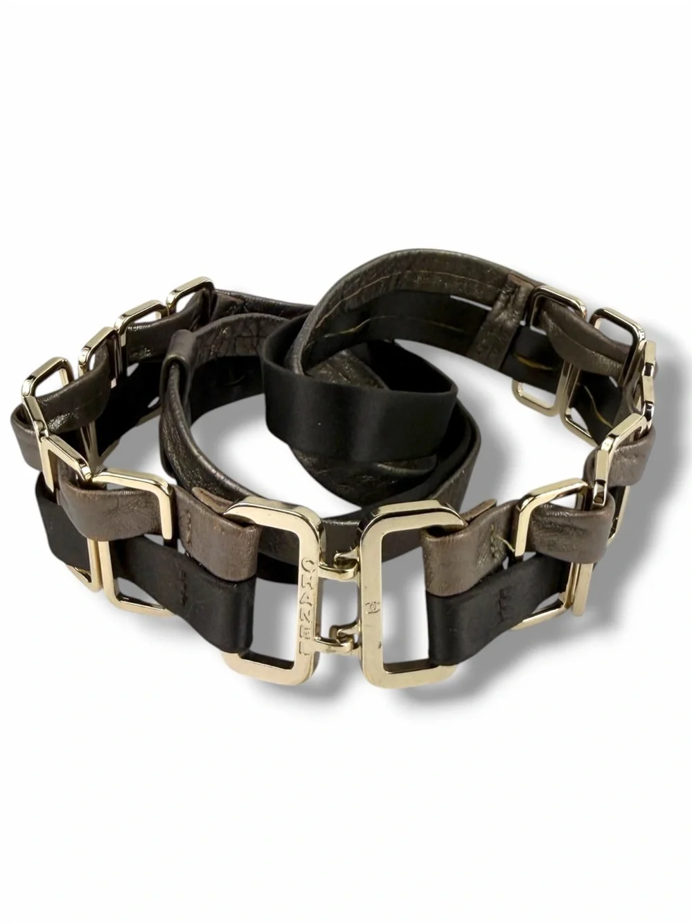Rare ARCHIVE Chanel 2004 Runway Belt Karl Lagerfeld Era Leather & Gold 85 - Picture 11 of 16